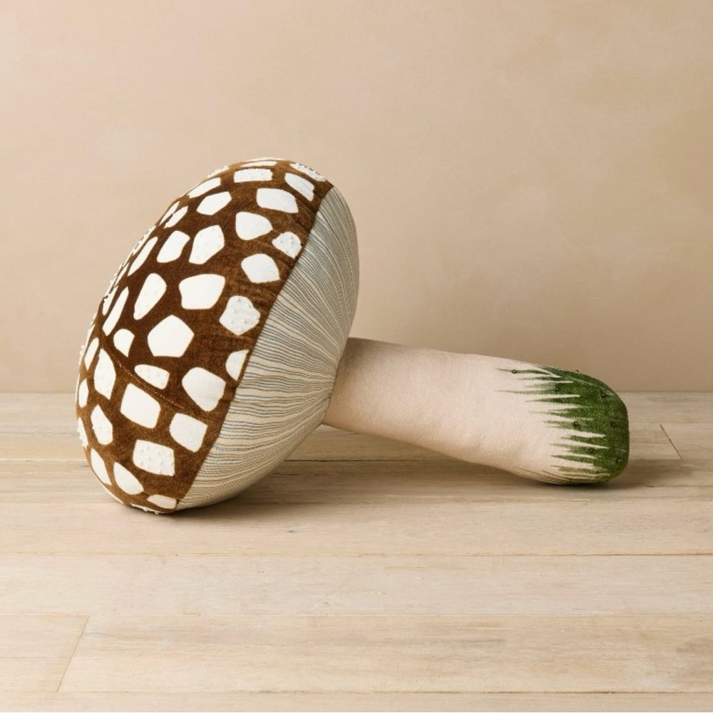 John Derian Mushroom Shaped Plush Pillow